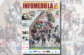 El calendario solidario 2019 que la Guardia Civil dedica al Hospital de Parapléjicos, portada de la nueva edición de la revista Infomédula