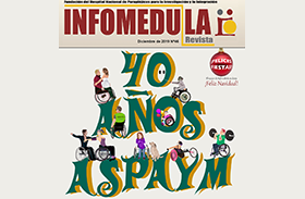 El 40 aniversario de la asociación ASPAYM, portada de la nueva edición de la revista Infomédula