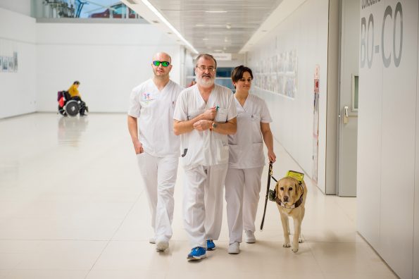 Alumnos de la Escuela de Fisioterapia de la ONCE realizan prácticas en el Hospital Nacional de Parapléjicos (Foto: Carlos Monroy // SESCAM)